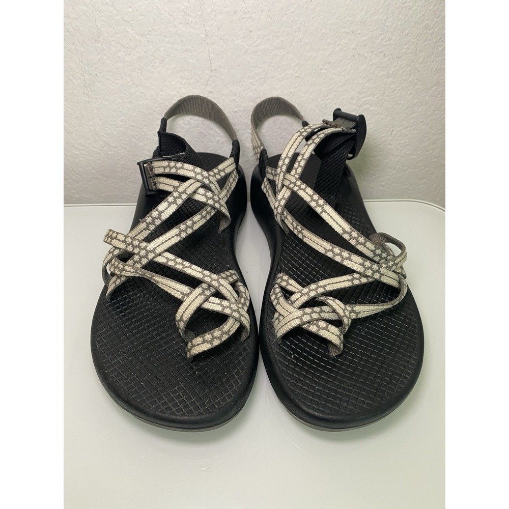 Chaco Z / Cloud X2 Women's Gray/Beige Toe Loop Strappy Sandals Hike Travel Sz 8